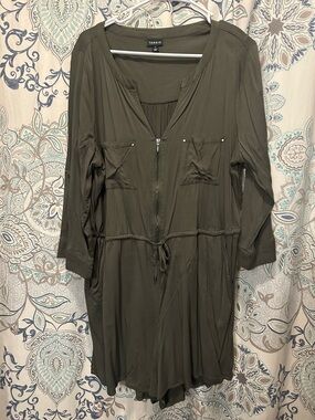 torrid Olive Green Zip-Front Romper